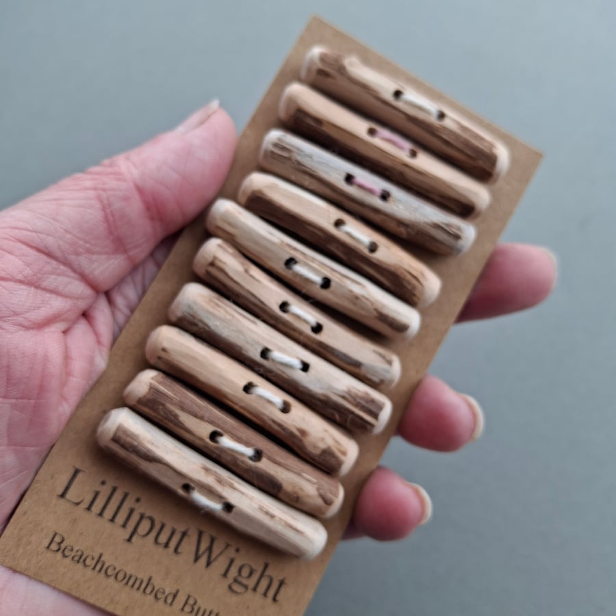 Set of ten driftwood toggle buttons