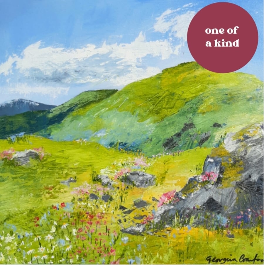 Landscape Painting. Gift. Across The Moors Free Postage Ready to Hang. 