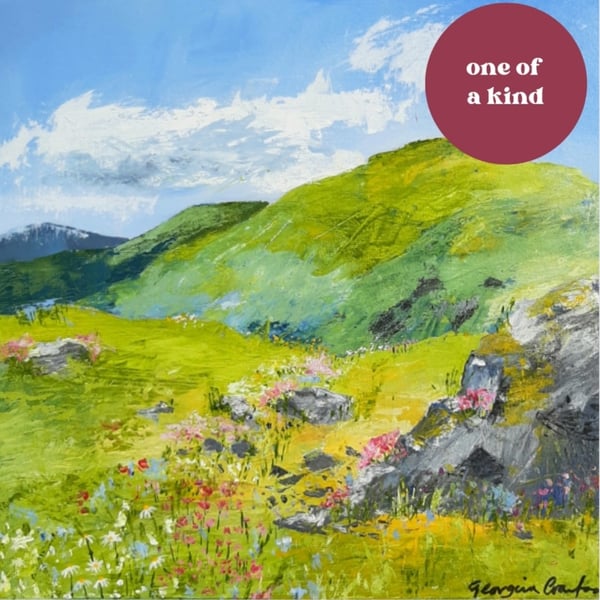 Landscape Painting. Gift. Across The Moors Free Postage Ready to Hang. 