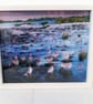Original Lake Painting, Waterlily Pond, Ready Framed, Acrylics on Canvas Board - Image 5
