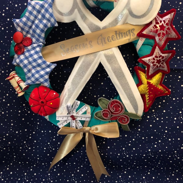 Sewing lover’s Christmas wreath