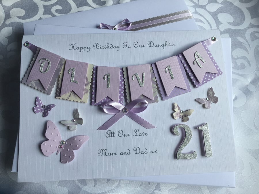 Personalised Birthday Card Gift Boxed Daughter Granddaughter 18 21 30 40 Any Age