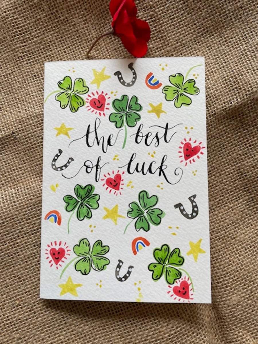 Good Luck Card with watercolours