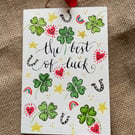 Good Luck Card with watercolours