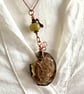Carved Cherry Wood Pendant Inlaid with Copper - Image 4