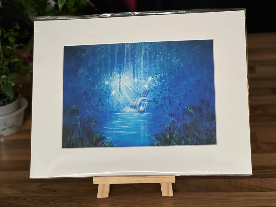 Giclee Print of Acrylic painting - Midnight Swim