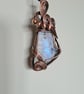 Natural Raw Moonstone & Copper Unisex Pendant Necklace Gift Crystal Jewellery 