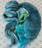 Nuno Felt Hat and Cowl on a Ball Course - Green and Turquoise Materials Kit - Image 2