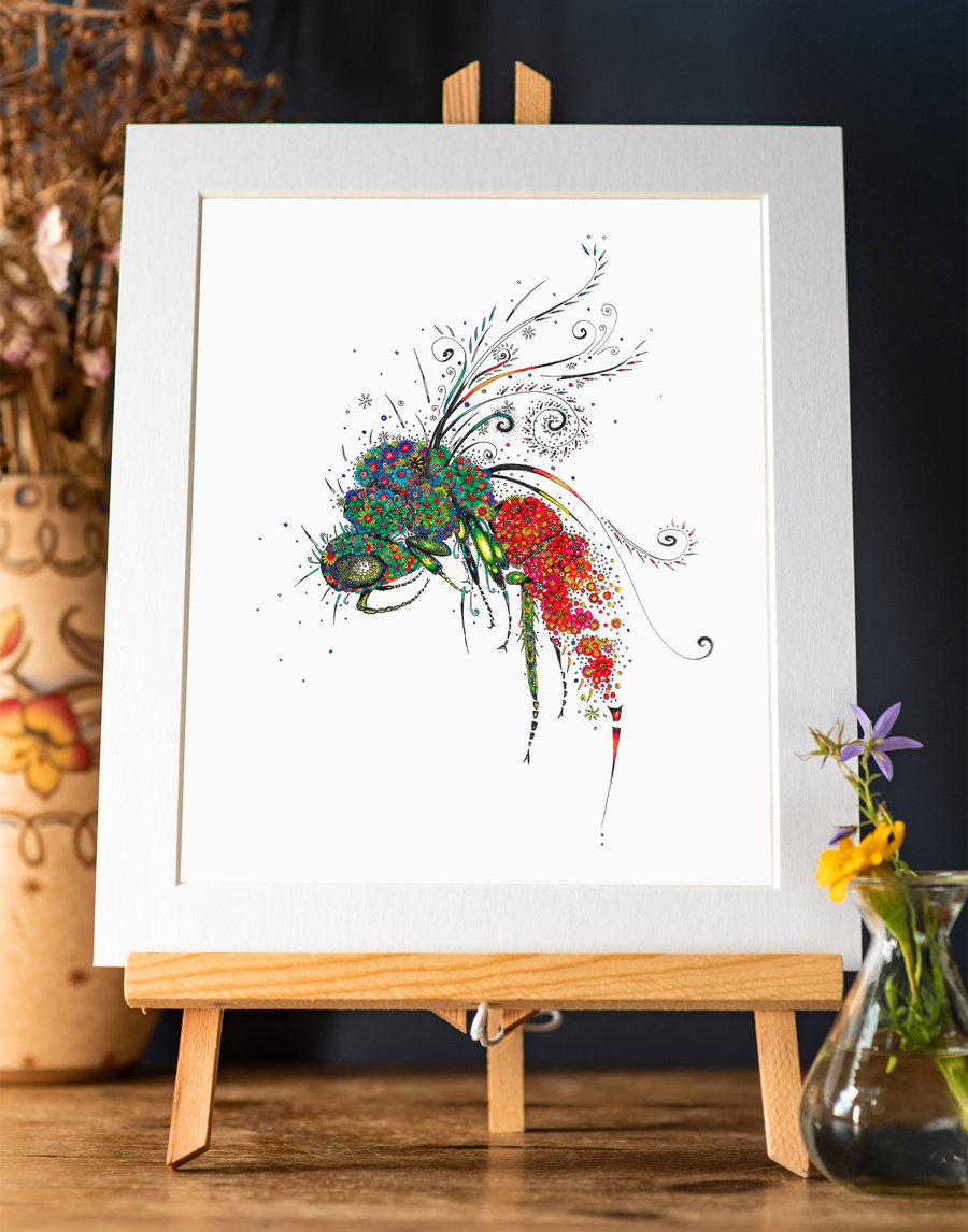 Ruby Tailed Wasp  Art Print 