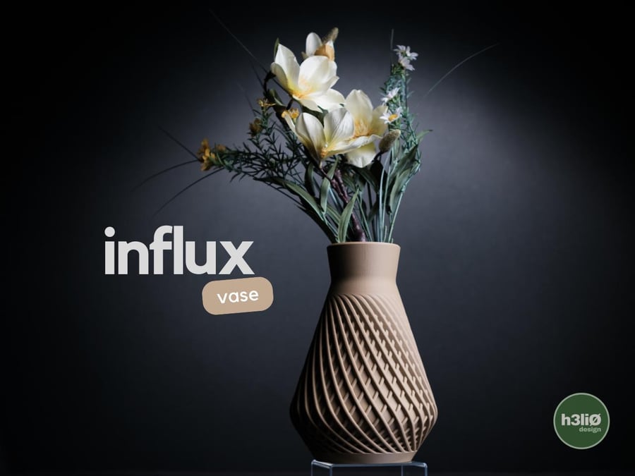 Modern Spiral Vase, 3D Printed Minimalist Vase, Sculptural Decor