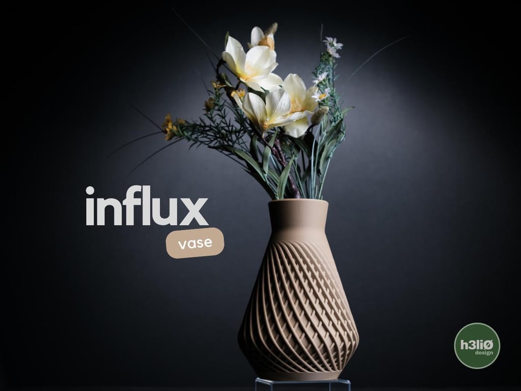 Modern Spiral Vase, 3D Printed Minimalist Vase, Sculptural Decor