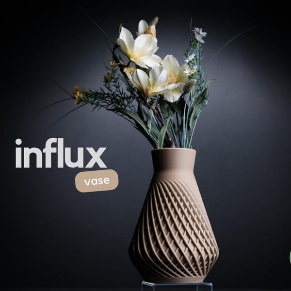 Modern Spiral Vase, 3D Printed Minimalist Vase, Sculptural Decor