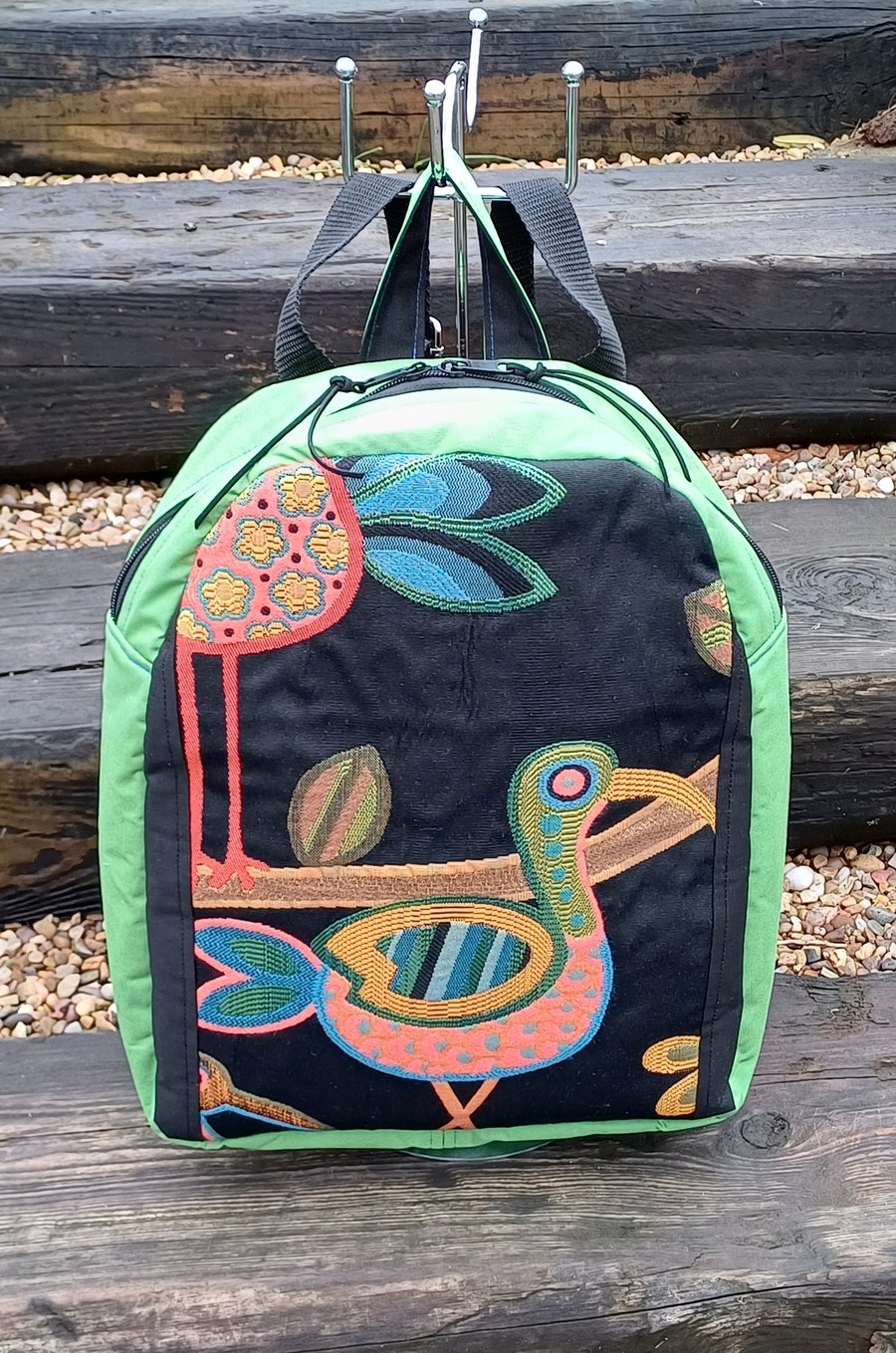 Backpack Crazy Ol Bird rucksack water repellent wax canvas hiking bag