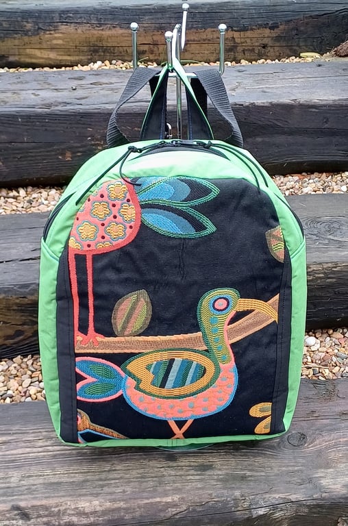 Backpack Crazy Ol Bird rucksack water repellent wax canvas hiking bag