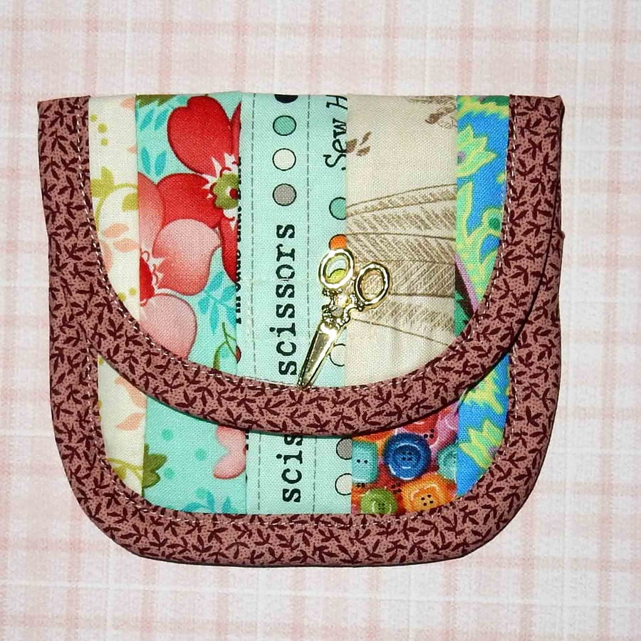 Mini sewing wallet or tea bag wallet pretty patchwork