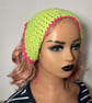 Crochet Bandana Handmade Neon Green Pink Festival Headscarf Boho Hair Wrap Y2K - Image 5