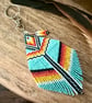 Handmade Native American inspired beadwork bag charm in vibrant colours  - Image 1
