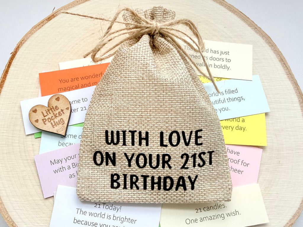21st Birthday Keepsake Quote Gift, 31 Quotes, Turning 21, Coming of Age Presen