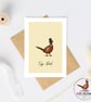 Top Dad Pheasant Card - Funny Dad Birthday Card - Father's Day Card - Hand Drawn - Image 3