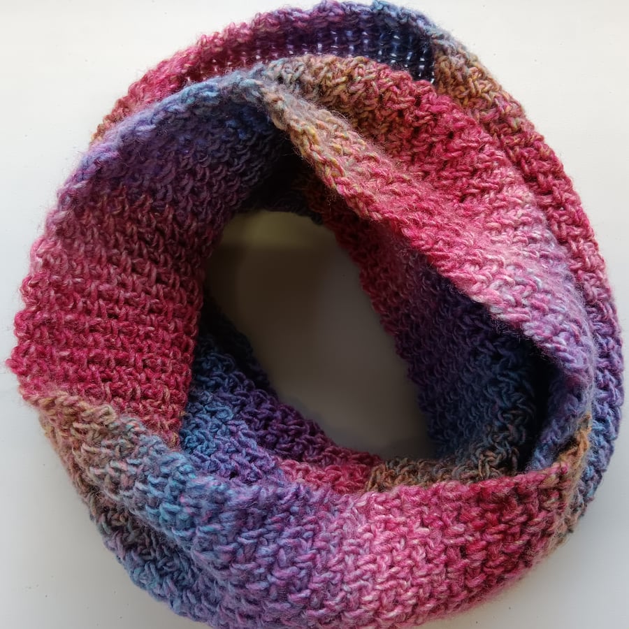 Crochet Infinity Scarf (Purple Sunset) - cosy and stylish!