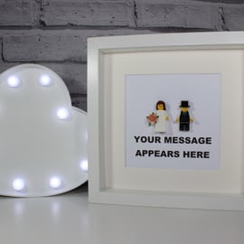 LEGO BRIDE AND GROOM - FRAMED WEDDING GIFT IDEA