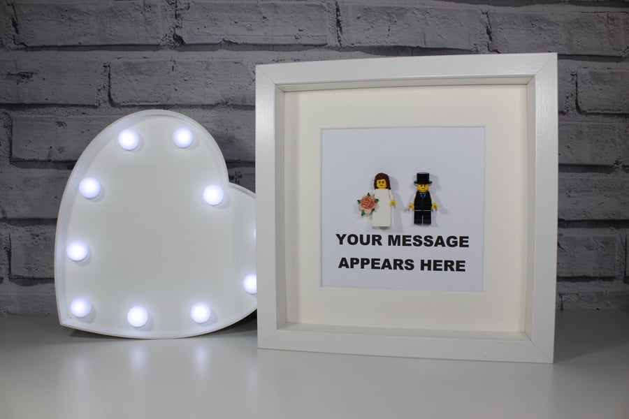 LEGO BRIDE AND GROOM - FRAMED WEDDING GIFT IDEA