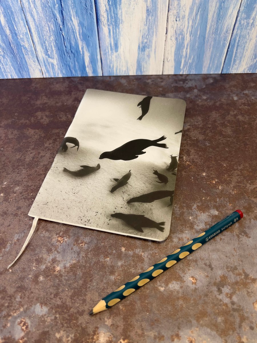 Notebook, Marine themed, A5 (ish), made from up-cycled and recycled materials.