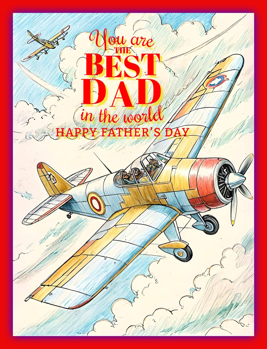 Aeroplane  Father's Day Card A5