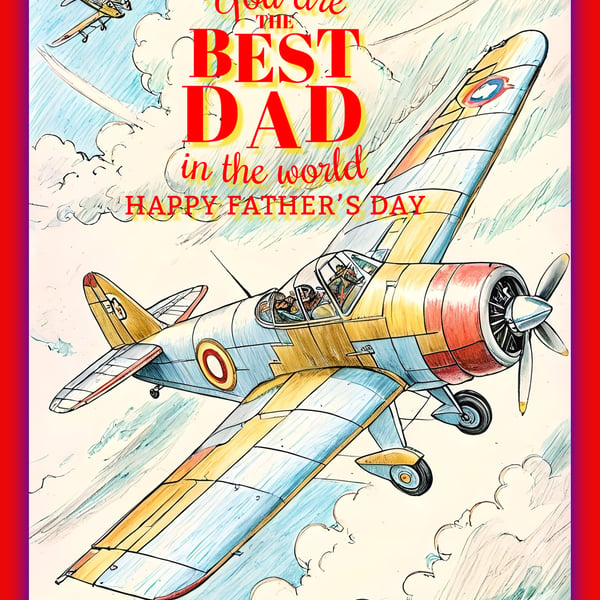 Aeroplane  Father's Day Card A5