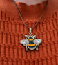 Wooden Bee Necklace - Hand Painted & Folksy - Image 2