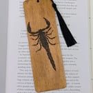 Scorpion bookmark, pyrography, wooden gift for him, Scorpio 