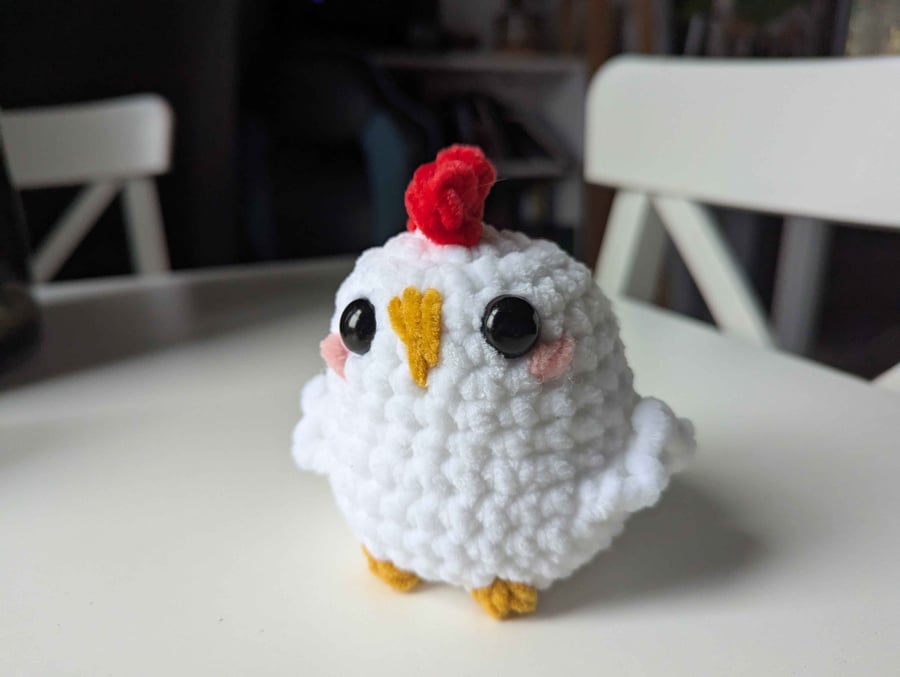 Handmade plush chicken