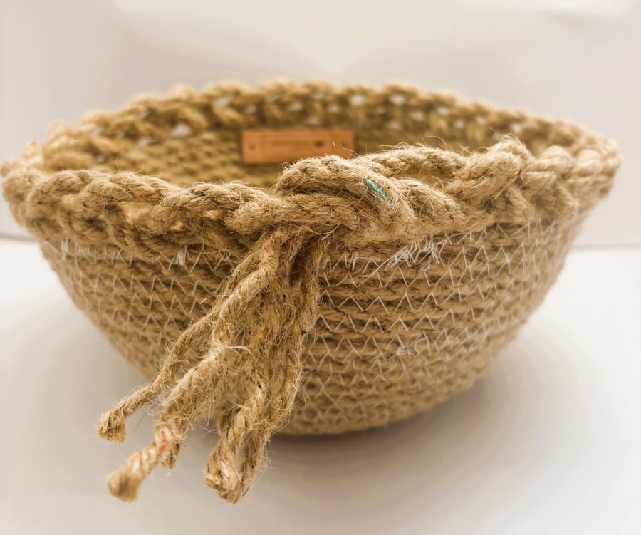 Handmade Jute Bowl – Small Woven Storage Bowl