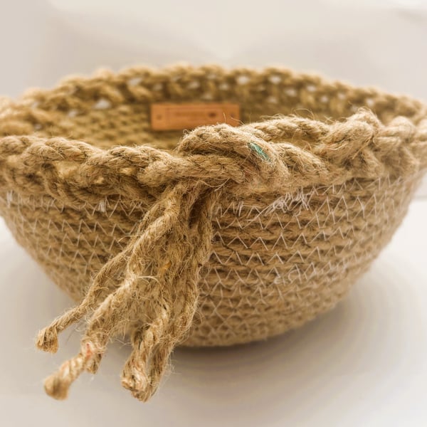 Handmade Jute Bowl – Small Woven Storage Bowl