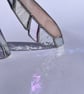 White, blush and iridescent stained glass feather decoration - choice of 2 sizes - Image 5