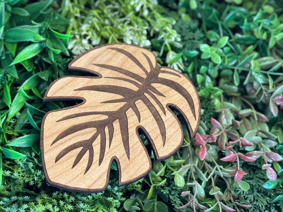 Set of 4 Wooden Leaf Coasters - laser cut, nature gift, home gift, plant lover