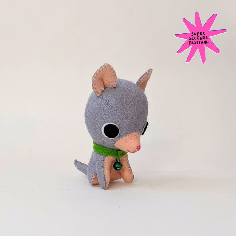 Quiet Cat, wool felt sculpture, Super Seconds Festival