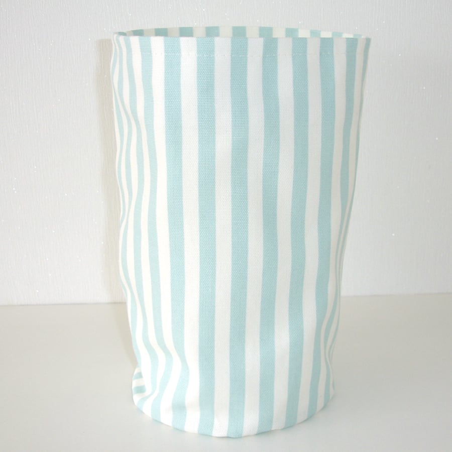 Toilet Roll Holder 3 Loo Roll Storage Basket Duck Egg Stripes