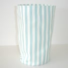 Toilet Roll Holder 3 Loo Roll Storage Basket Duck Egg Stripes