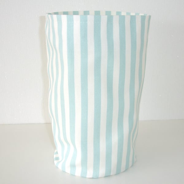 Toilet Roll Holder 3 Loo Roll Storage Basket Duck Egg Stripes