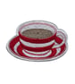 Cup and saucer sew on Patch - Embroidered Patch - Image 4