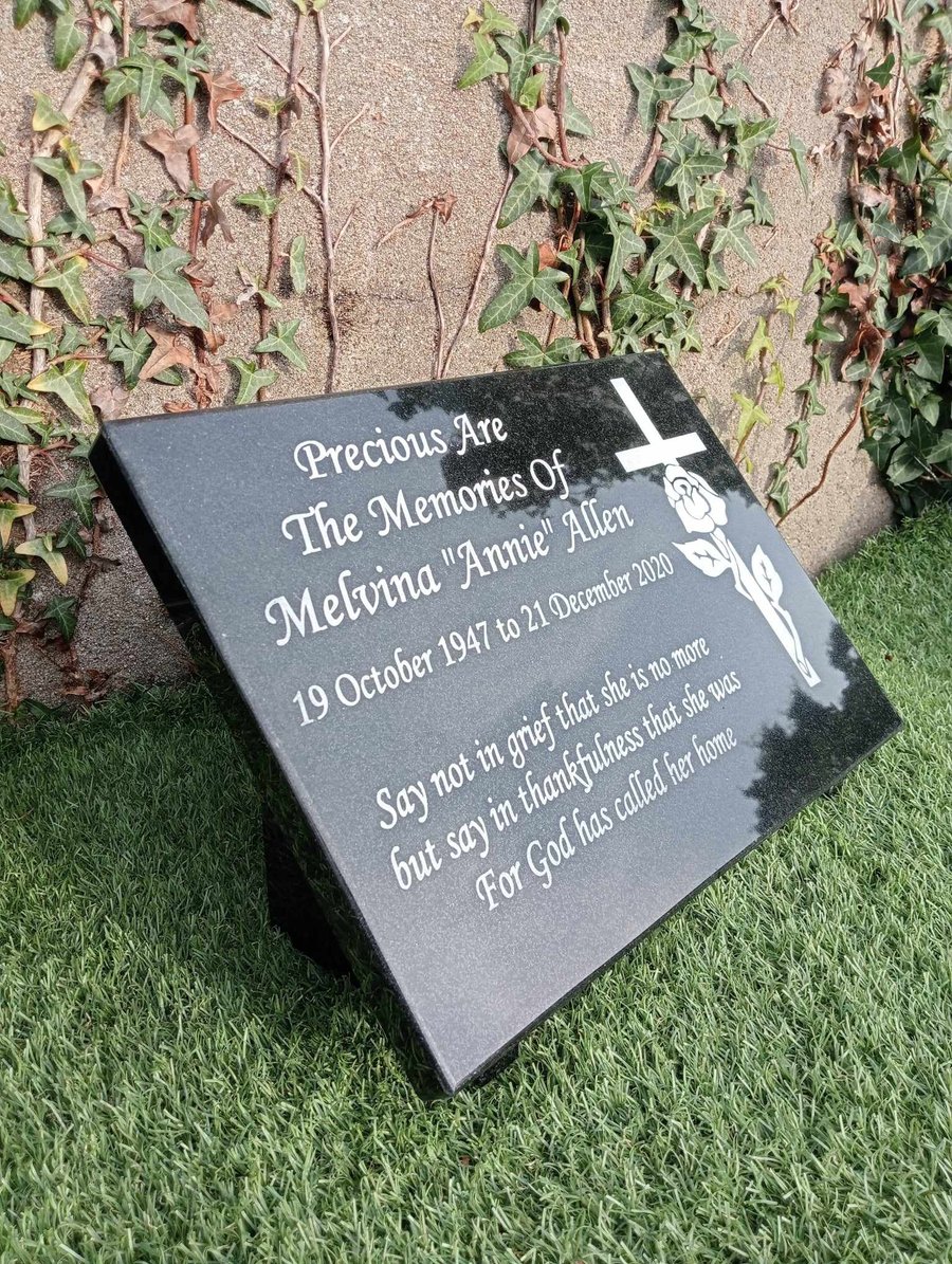 Personalised Memorial Grave Plaque Grave stone  Cemetery Stone Plaque