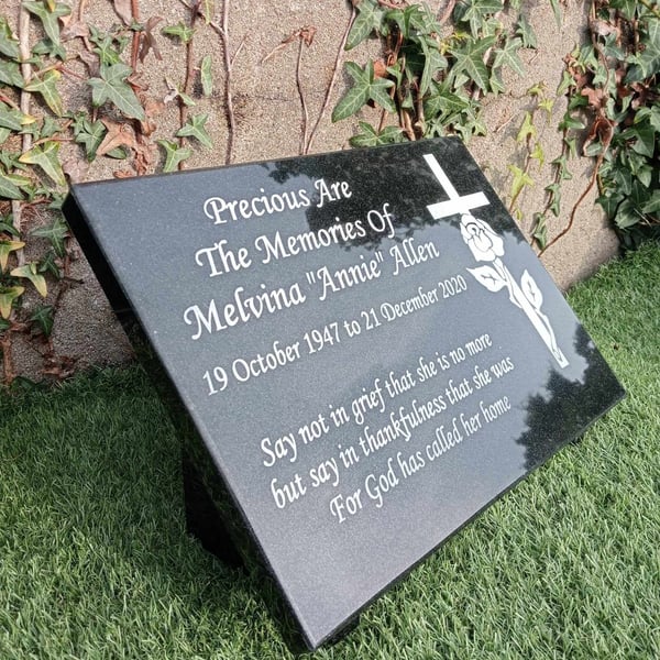 Personalised Memorial Grave Plaque Grave stone  Cemetery Stone Plaque