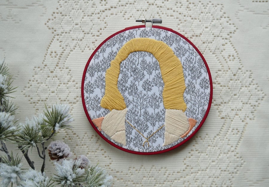 Carrie Page - Laura Palmer Twin Peaks Themed Embroidery Hoop