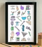 Rock Climbing Alphabet Art Print