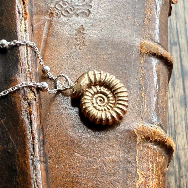 Bronze 'Snake Stone' Pendant, Folklore Necklace St Hilda Whitby 