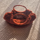 Hand crocheted bag in rust. 