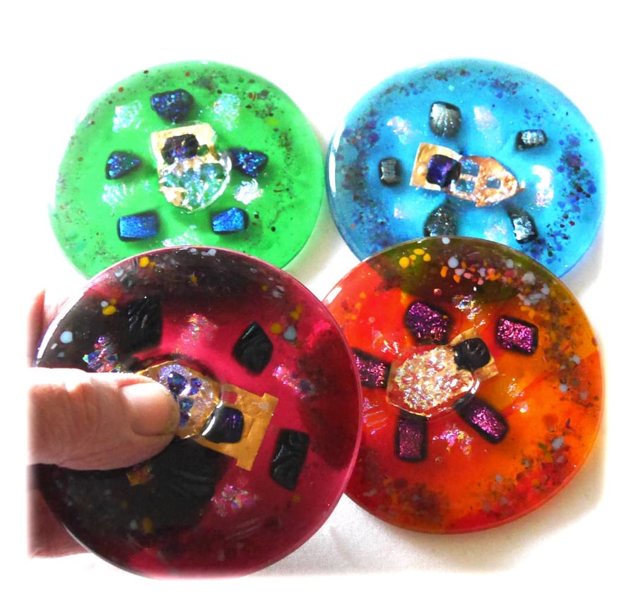 Worry Disc Fused Glass Tactile Stress Anxiety Relief 8cm