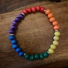 Handmade pride rainbow beaded bracelet. 