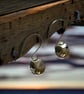 Silver Disc Earrings With Gold Droplet - Image 2